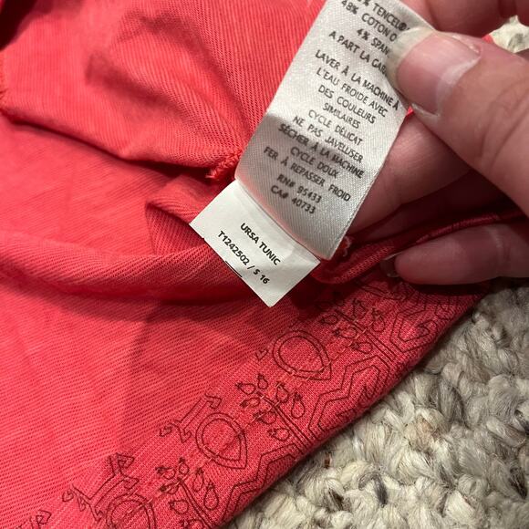 Toad & Co Ursa Tunic 3/4 Sleeve Organic Cotton Blend Sz M Pink Floral Pockets - Picture 4 of 9